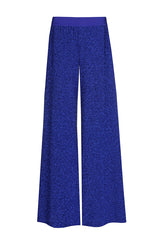 BLUE JERSEY LUREX PALAZZO TROUSERS