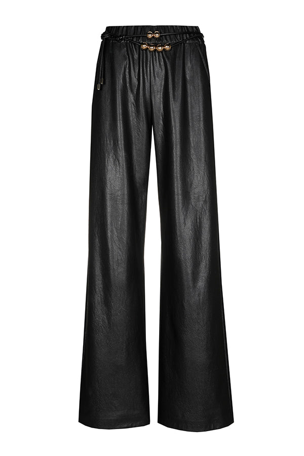 VEGAN LEATHER COMFORTABLE TROUSERS