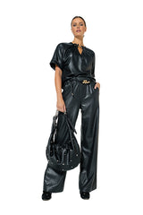 VEGAN LEATHER COMFORTABLE TROUSERS