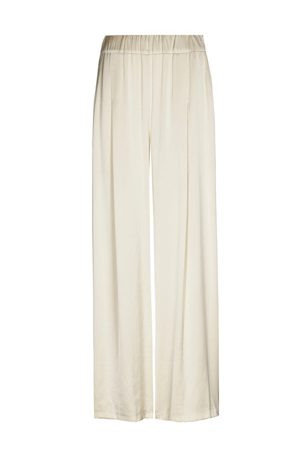 CHAMPAGNE BEIGE WIDE SHINY TROUSERS