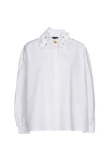 COLLAR EFFECT OVERSIZED COTTON SHIRT