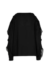 FLOUNCE EFFECT SHOULDER LOOSE-FITTING BLOUSE
