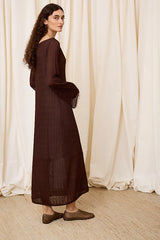 CHOCOLATE LUREX MIDI DRESS