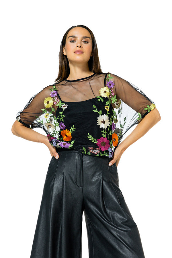 SHEER FLORAL TOP