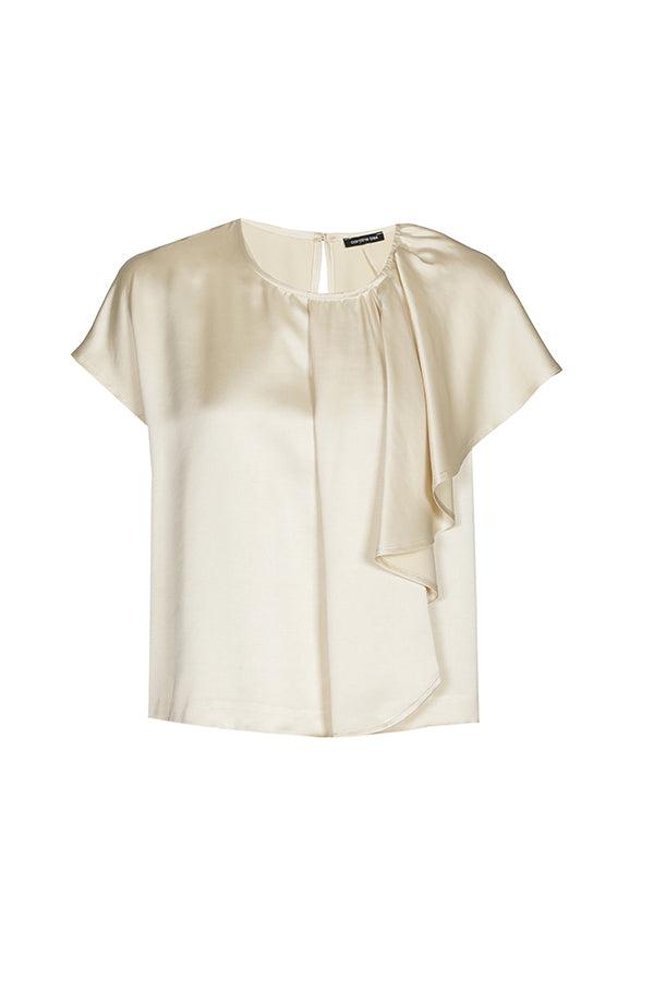 CHAMPAGE GOLD SHINY FLOUNCED TOP