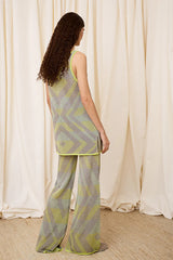 GREEN MULTICOLORED LUREX TOP