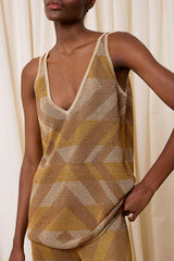 GOLD MULTICOLORED LUREX TOP