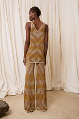 GOLD MULTICOLORED LUREX TROUSERS