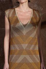GOLDEN MULTICOLOR LUREX DRESS
