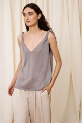 SILVER CONTRAST STRAP TOP