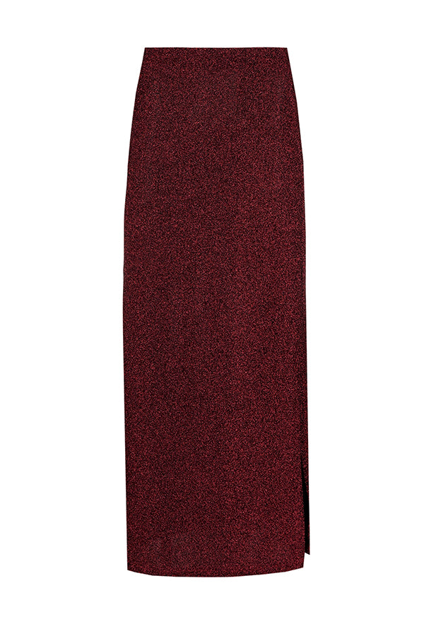 LUREX COMFORTABLE FITTED MIDI SKIRT