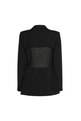 SWALLLOW DETAIL SEMI SHEER BACK BLAZER