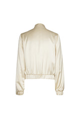 CHAMPAGNE BEIGE SHINY BOMBER JACKET