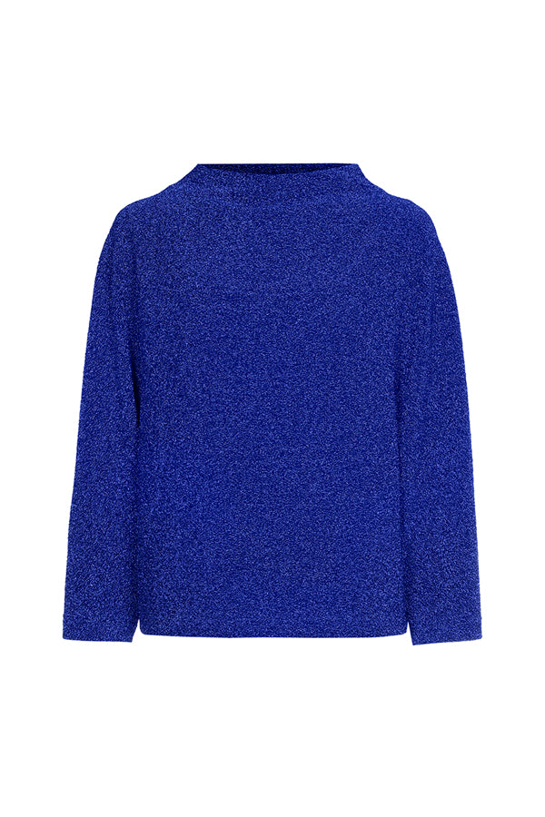 BLUE LUREX COMFORTABLE SHORT TOP