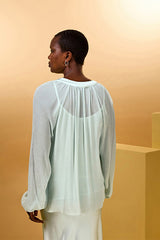 SEA GREEN FLUID BLOUSE