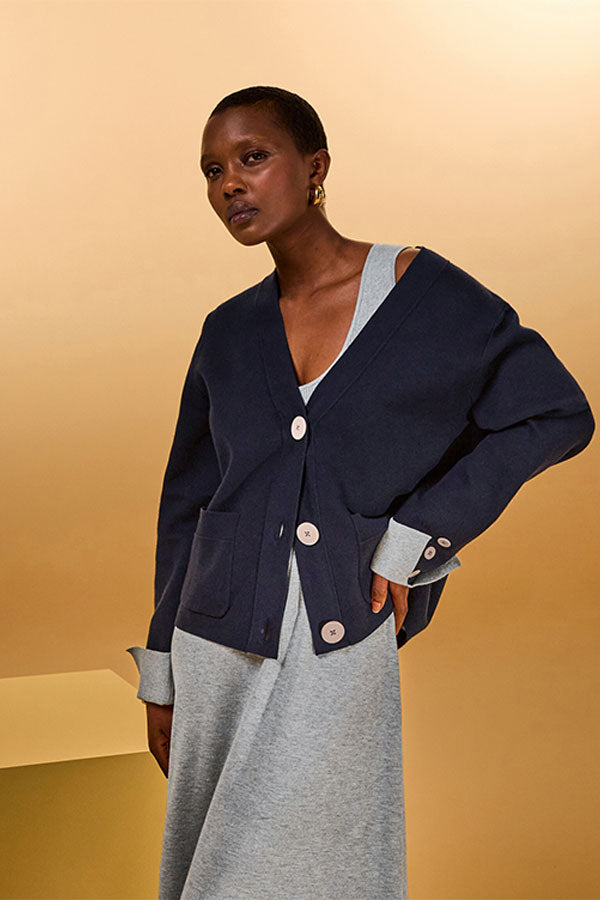 NIGHT BLUE CONTRASTED MILANO JACKET