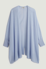 LIGHT BLUE FINE KNIT LONG CARDIGAN