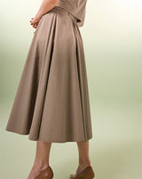 BEIGE COTTON LOOSE MAXI SKIRT