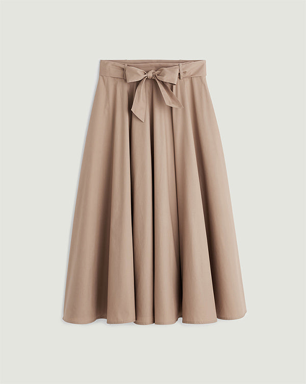 BEIGE COTTON LOOSE MAXI SKIRT