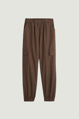 BROWN COTTON CARGO TROUSERS