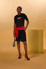 BLACK BERMUDA SHORTS