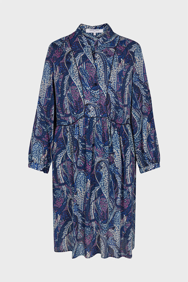 JANICE SOFT PAISLEY PRINT MINI DRESS