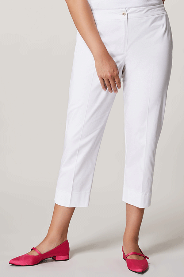 RECITA STRETCH SATIN CROPPED TROUSERS