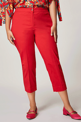 RECITA STRETCH SATIN CROPPED TROUSERS