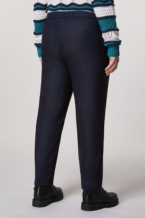 RIGA NAVY POLYVISCOSE SLIM TROUSERS