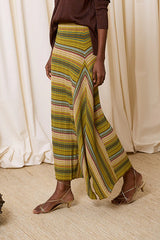 GREEN STRIPED SKIRT