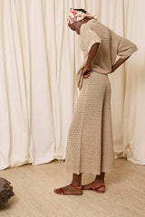 STONE-PATTERNED OPENWORK TROUSERS