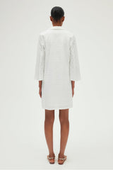 PIERA SHIRT COLLAR LACE MINI DRESS