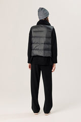 BLACK SLEEVELESS CASHMERE DOWN JACKET