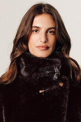 BROWN FAUX FUR CAPE