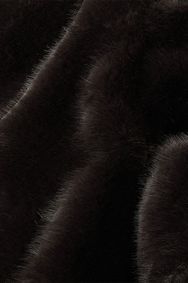 BROWN FAUX FUR CAPE