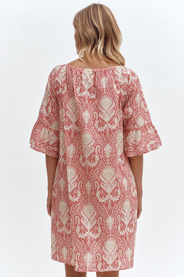 ROSEAU CACHEMIRE PRINT DRESS