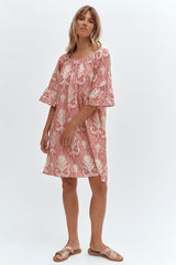 ROSEAU CACHEMIRE PRINT DRESS