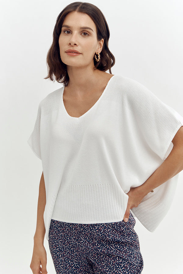 AIMIE-H KIMONO RIBBED KNIT SWEATER