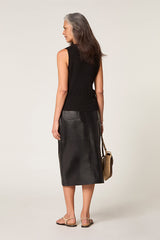 BLACK OPENWORK TANK TOP