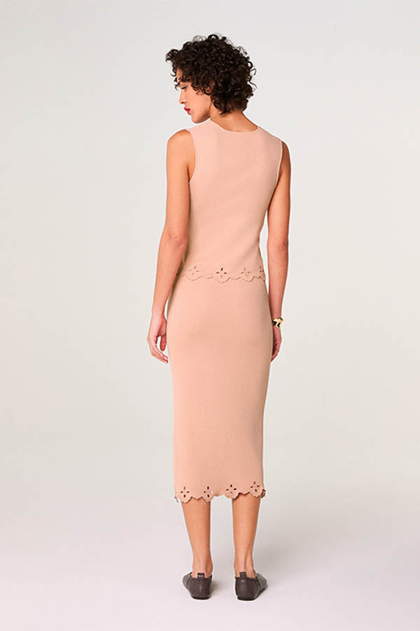 POWDER PINK EMBROIDERED TANK TOP