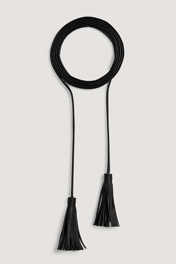 BLACK LEATHER STRAP BELT