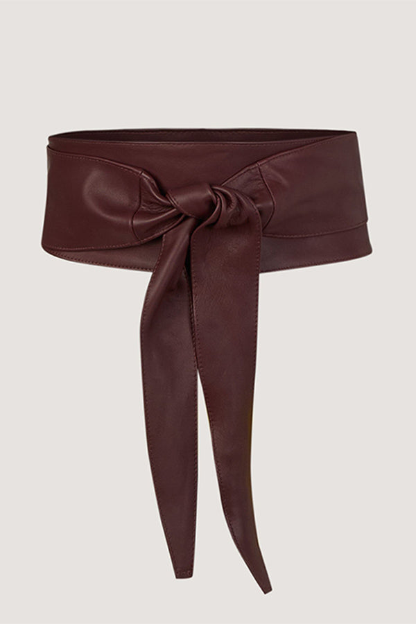 DARK BROWN WIDE LEATHER BELT