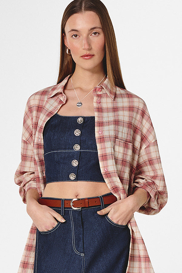 OVERSIZED RED CHECKERED SHIRT