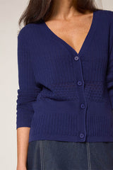 NAVY OPENWORK CARDIGAN