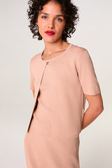 POWDER PINK SHORT-SLEEVE CARDIGAN