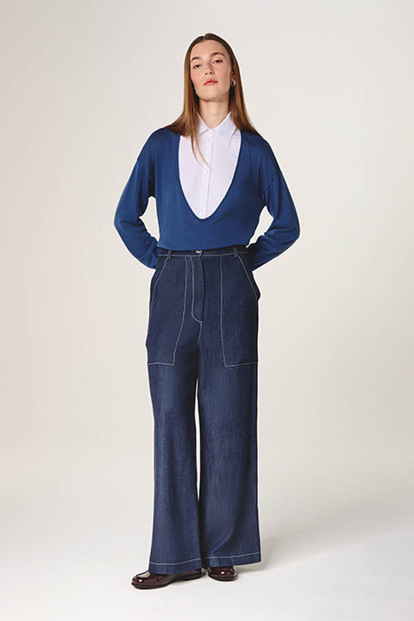 WIDE LEG DENIM JEANS