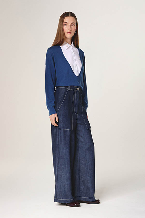 WIDE LEG DENIM JEANS