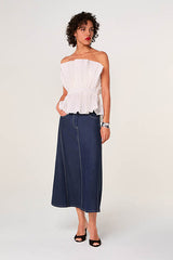 WHITE STRAPLESS TOP