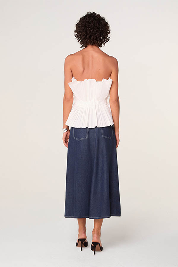 WHITE STRAPLESS TOP