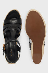 ALICE LEATHER WEDGE SANDALS